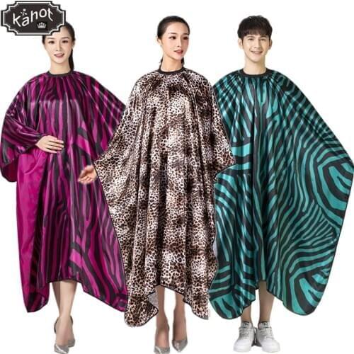 1pcs Professional Salon Hairdressing Apron Hair Cutting Satin Large Zebra Leopard print Cape Barber Styling Hairdresser apron