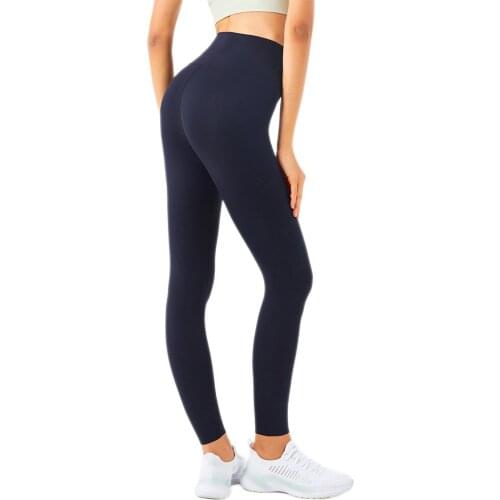 Yoga Pants Naked-feel Fabric Fitness Leggings Women Running High Waist Butt Lifting Running Squat Proof Soft Elastic GYM Capri