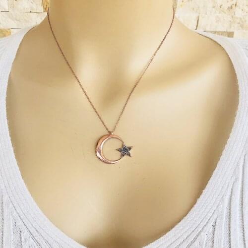 Glory Moon 925 Sterling Silver Necklace Women Girls Gift Jewelry Accessories Fashion Handmade Elegant Chain