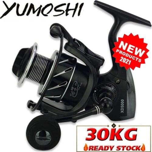 Yumoshi XD 1000-7000 30kg Max Drag 5.2:1 Metal Spinning Fishing Reel Carp Wheel CNC Full Metal Rocker Large capacity wire cup