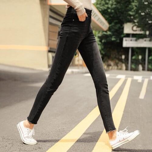 INMAN High Waist Women Jeans Pant Winter Cotton Fit Slim Small Leg Fashion Pants