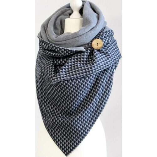 Women Winter Scarves Neck Gaiter Printing Button Soft Wrap Casual Warm Scarves Shawls Neckerchief Cachecol Шарф Женский @40