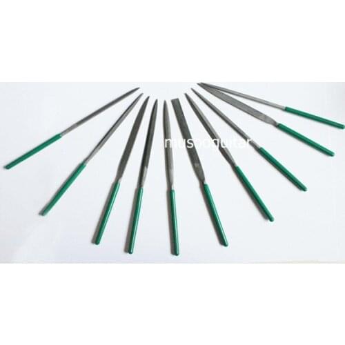 10pcs 160X4mm Guitar Fret DIY Repair Tool Diamond File Needle Handle Electroplated