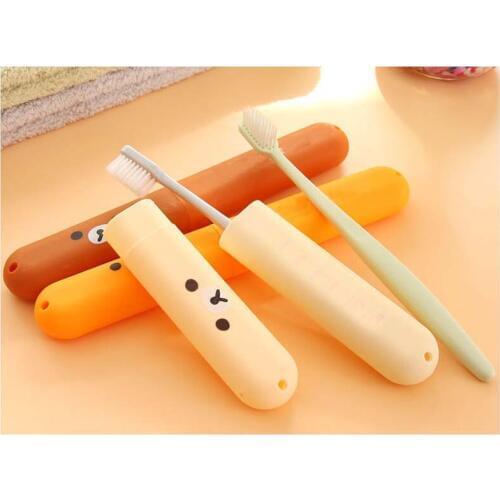 2pcs/set Portable Travel Adult Women Kid Toothbrush Tube Holder Case Box Household Storage Outdoor Holder Bathroom Accessories