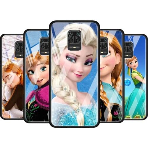 Disney Princess Aisha for Xiaomi Redmi Note 10 Pro Max 10S 9T 9S 9 8T 8 7 Pro 5G Luxury Tempered Glass Phone Case Cover