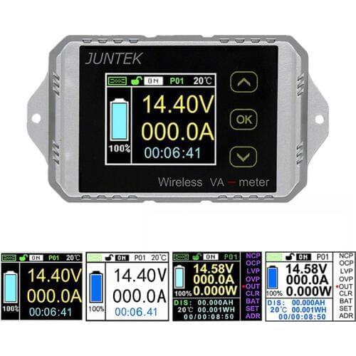 DC 120V 50A~300A Wireless Ammeter Voltage KWh Watt Meter Car Battery Coulometer