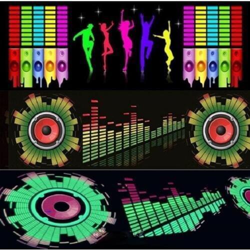 For Car Rear Glass LED Sound Activated Equalizer Car Neon EL Light Music Rhythm Jump Flash Lamp Sticker Styling With Control Box