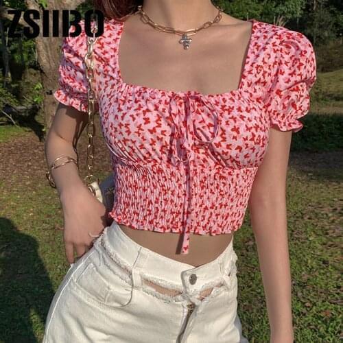 Elegant print female t shirt summer french romantic top cute sweet office lady high street t shirt women clothes shirt clothing