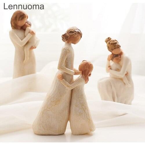 Lennuoma Nordic-style Love Family Resin Figure Home Decor Figurine Ornaments Happy Time Home Decoration Crafts Furnishings Gifts
