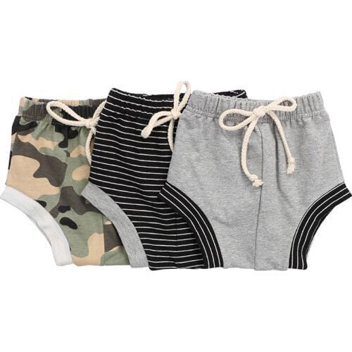 Kaiya angel Newborn Baby Boys Fleece Shorts Printed Striped Summer Kid Cotton Pants Wholesale One Piece Boys Casual Clothes