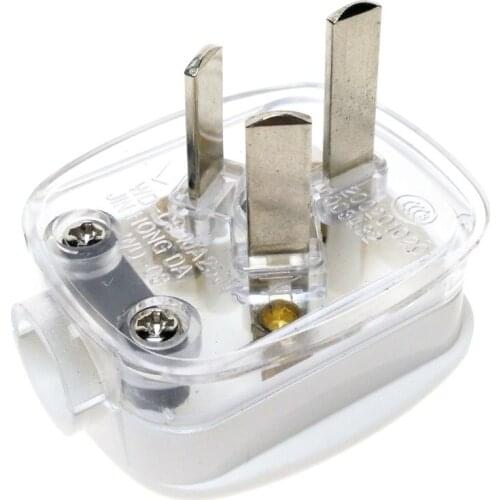 CHINA Standard 3-Pin DIY Rewireable Power Plug AC100~250V 10A White Color