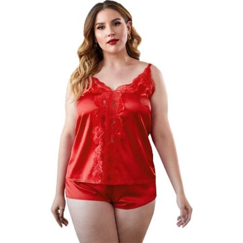 Fashion Women Pajamas Summer Sling Sleeveless Lace Plus Size Ladies Suit Sleepwear Home Service Pyjamas Female Clothes Pijamas