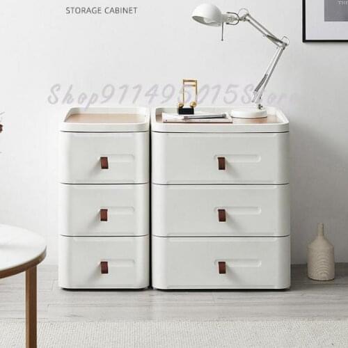 Nordic Bedside Table Simple Modern Small Apartment Ins Leather Bedroom Mini Japanese-style Storage Multi-function Cabinet