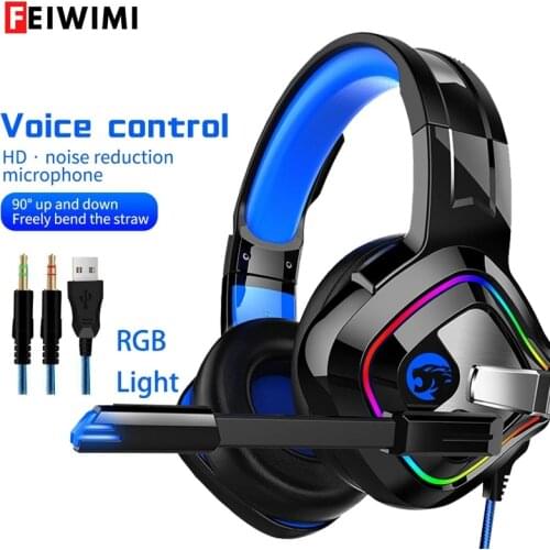 Professional Gaming Headsets Gamer Headphones Super Bass 9D StereoWith Microphone For Computer PS4 PC Laptop With LED Light