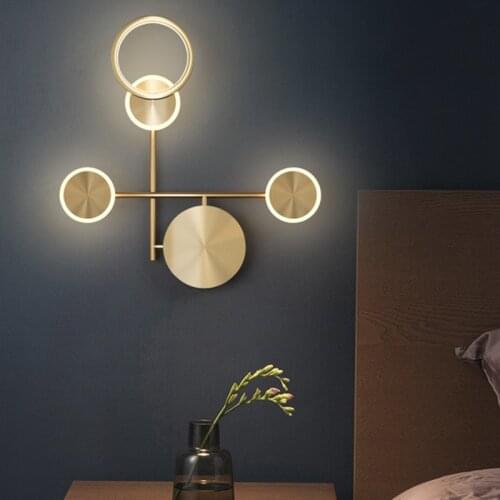 Modern Copper Led Wall Light Rotatable Bedside Light Sconce gold colour 3 Light Dim for Reading Stair TV Backfround