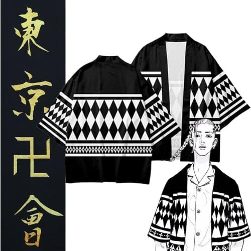 Men Women Summer Casual Streetwear Draken Tokyo Revengers Cloaks Ryuguji Ken Haori Anime Tokyo Manji Gang Cosplay Kimono XS-5XL