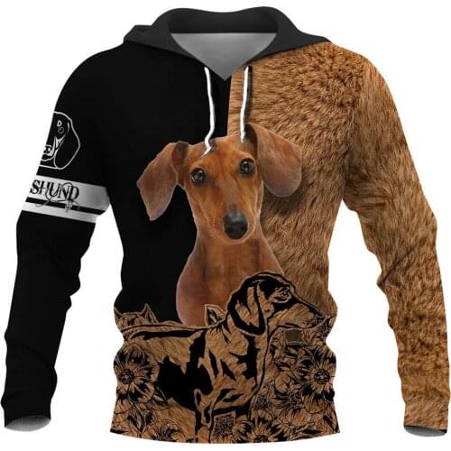 CLOOCL Dachshund Dogs Print Sweatshirts Animal Pets 3D Design Men Hoodies Women Casual Hoodie Long Sleeve Pocket Streetwear