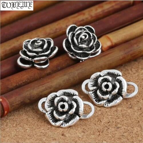100% 925 Silver Flower Hook DIY Bracelet Rose Hook Sterling Silver Jewelry Findings Clasps and hooks