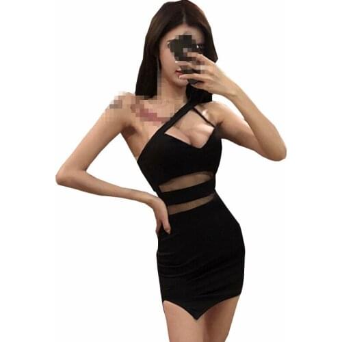 ZC2350 2020 spring summer new women fashion sexy perspective show slim sleeveless temperament dress cheap wholesale