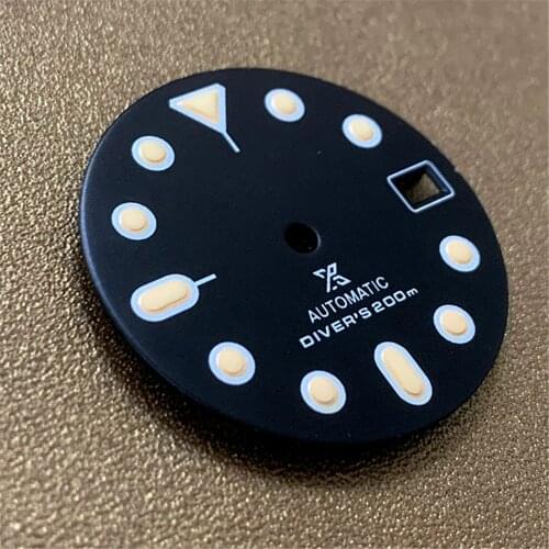 28.5 MM Green Luminous Watch Dial Replacement Dial for NH35/NH36 Watch Movement