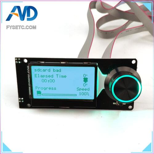 C Type MINI12864LCD Screen Black on white mini 12864 V1.2 lcd Smart Display Supports Marlin DIY With SD Card 3D Printer Parts