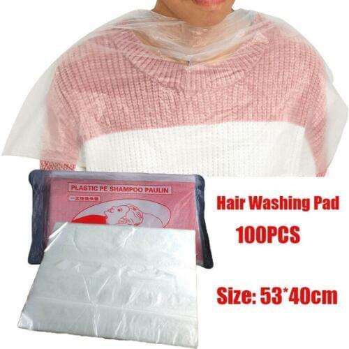 100Pcs Hairdressing Coloring Dye Gown Apron Hair Perming Cape Waterproof Transparent Disposable Hair Cutting Capes 53cmx40cm