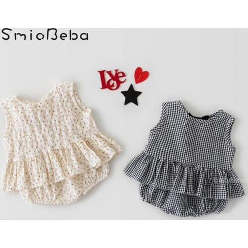 2021 Summer Newborn Baby Girls Sleeveless Two Pieces Sets Top Shirts+PP Short Pants Cute Triangle Bag Fart Outdoor 2PCS Suit