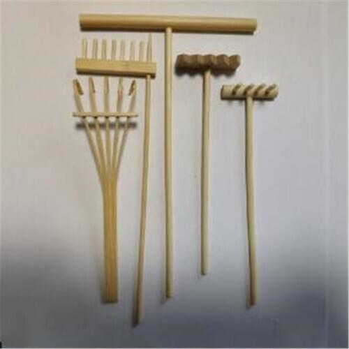 5 Style Mini Bamboo Rake for Zen Garden Sand Tabletop Meditation Feng Shui Decor