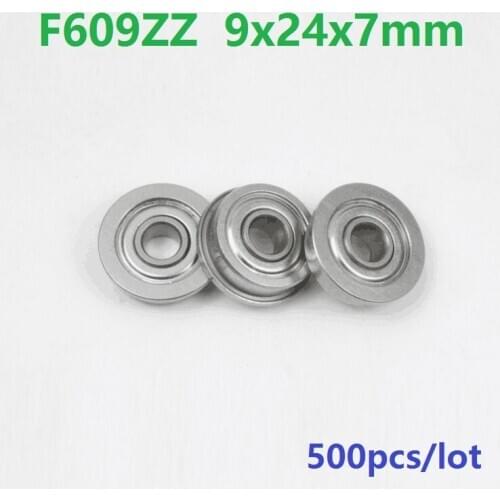 500pcs/lot F609ZZ F609Z F609 Z ZZ F609-ZZ 9x24x7 mm flange Ball Bearing deep groove 9*24*7mm metal shielded