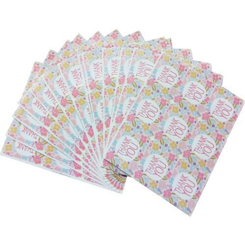 900pcs/pack Kawaii Thank You Sealing Sticker Pink Flower Kraft Paper Baking Packaging Biscuit Bag Decoration Label Sticker