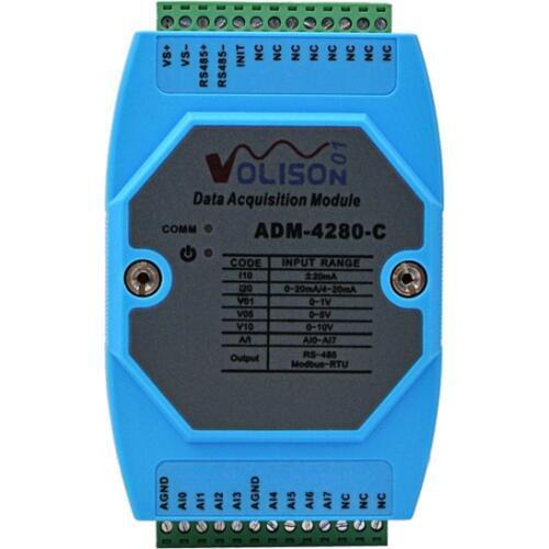 ADM-4280-C 8-channel analog acquisition module 0-20mA 0-10V 4-20ma to 485 current voltage Modbus rtu