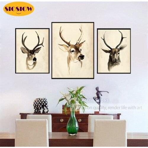 5D Diy Diamond Painting Deer Head Full Drill Square 3D Animals Daimond Mosaic Paintings Rhinestones Embroidery Decor Home Nordic