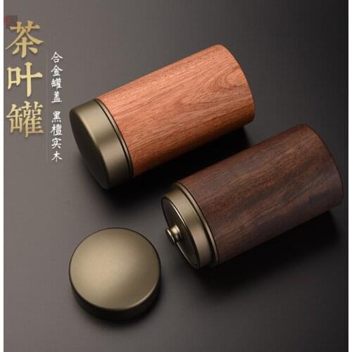 Wood Travel Tea Container Round Vintage Sugar Bowl Tea Coffee Canister Weed Smell Proof Teaware Cajas De Te Tea Organize BK50CY