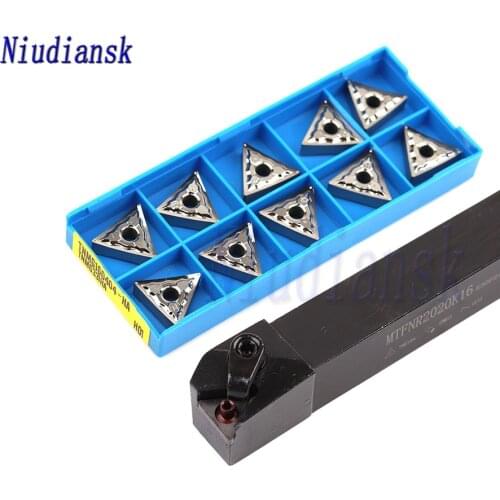 MTFNR1616H16 MTFNR2020K16 External Turning Tool Holder MTFNR2525M16 CNC Lathe Tools +10pcs TNMG1604 Outer Circle Carbide Inserts