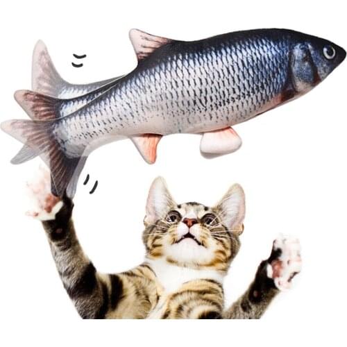 Electronic Cats Toys Interactive Cat Toy Fish Shape USB Charging Simulation Fish Toys Funny Cat Chewing Playing Supplies