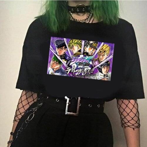 Harajuku Jojos Bizarre Adventure Unisex tshirt Japanese Anime Printed Mens tshirt Streetwear Casual tops