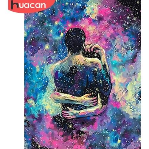HUACAN Oil Painting By Numbers Couples Handpainted Abstract On Canvas DIY Pictures Lovers Gift Home Decoration Wall Art