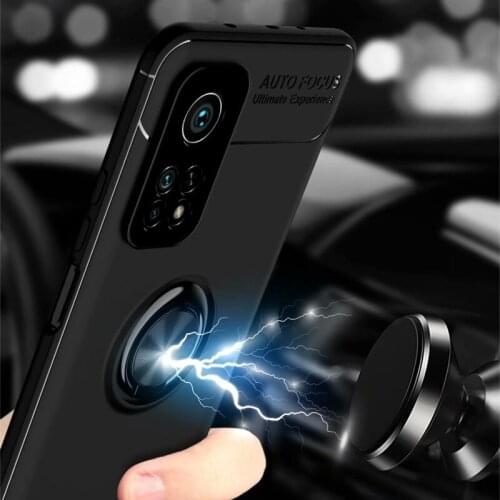 Stand Ring + Silicone Case For Xiaomi Mi 10T Lite 5G 10S 10i Cases Soft Carbon Fiber Cover For Xiaomi Mi 10 Ultra Case Mi10 Pro