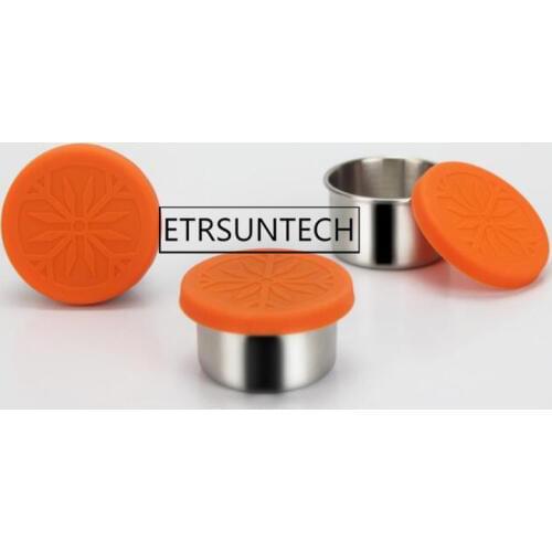 50pcs 304 Stainless Steel Condiment Containers With Silicone Lids Kitchen BBQ Seasoning Flavouring Sauce Storage Box