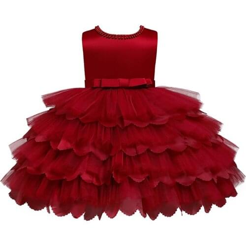 New baby girls Lace Layered Dress 0-2 years Toddling girls' Christmas dresses childrens clothes 2021 Christmas gift