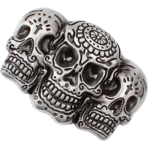 3D Skull Skeleton Head Antique Silver Biker Motorcycle Metal Belt Buckle DIY
