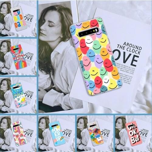 Soft Silicone Phone Case For Samsung Galaxy S10 Plus 5G 10E Cartoon Smile Quote Back Cover For Samsung Galaxy Note 10 Pro Case