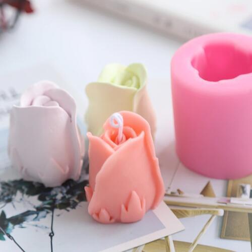 New Rose Silicone Candle Mold Handmade Silicone Soap Mould DIY Silicone Rubber Molds for Plaster