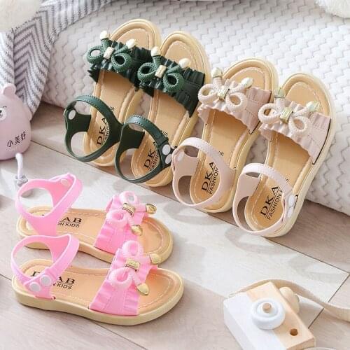 2021 summer new childrens fashion princess sandals in big childrens buckle open toe baby anti-skid sandals slippers size 26-35