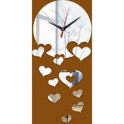 New limited time-limited with wall clock living room quartz multi-piece set watch mirror 3d crystal clocks