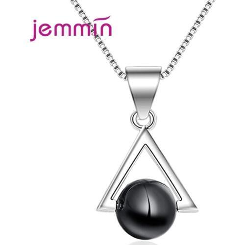 New Arrival 925 Sterling Silver Pendant Necklace For Women Party Fashion Jewelry Trendy Style Triangle Design