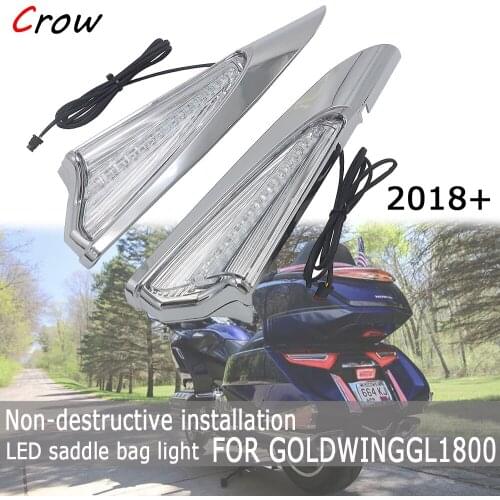 New Motorcycle Chrome-Plated LED Saddle Light For Honda Goldwing 1800 F6B GL1800 2018 2019 2020 2021 Motorcycle Accessories