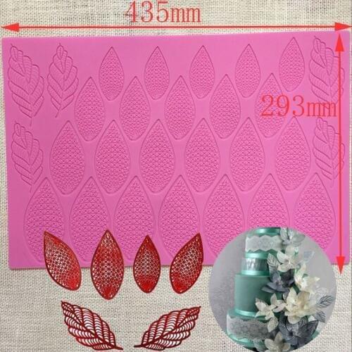 New Large Size Petals & Leaves Dream Wedding Cake Silicone Mat Silicone Lace Mat Mold Fondant Cake Decoration Mold