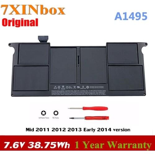 7XINbox Original A1495 7.6V 38.75Wh Laptop Battery For APPLE Macbook Air 11" Inch A1465 A1370 Mid 2011 2012 2013 Early 2014