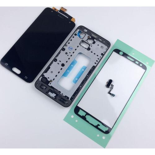 Original For SAMSUNG Galaxy J7 Prime G610 G610F G610M On7 2016 G610 LCD Display+Home Button+Front Frame Cover+Adhesive